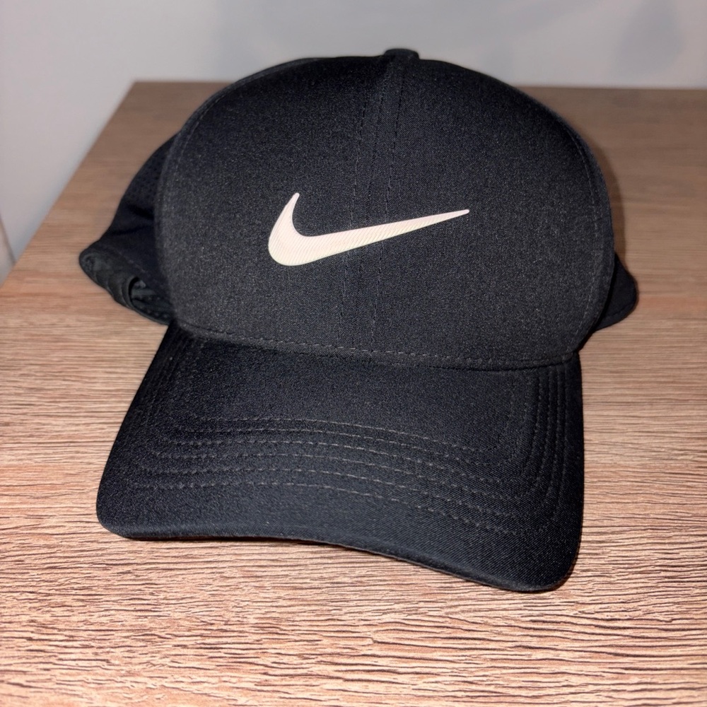 Nike Black Cap with White Swoosh - Mens & Women’s- Unisex